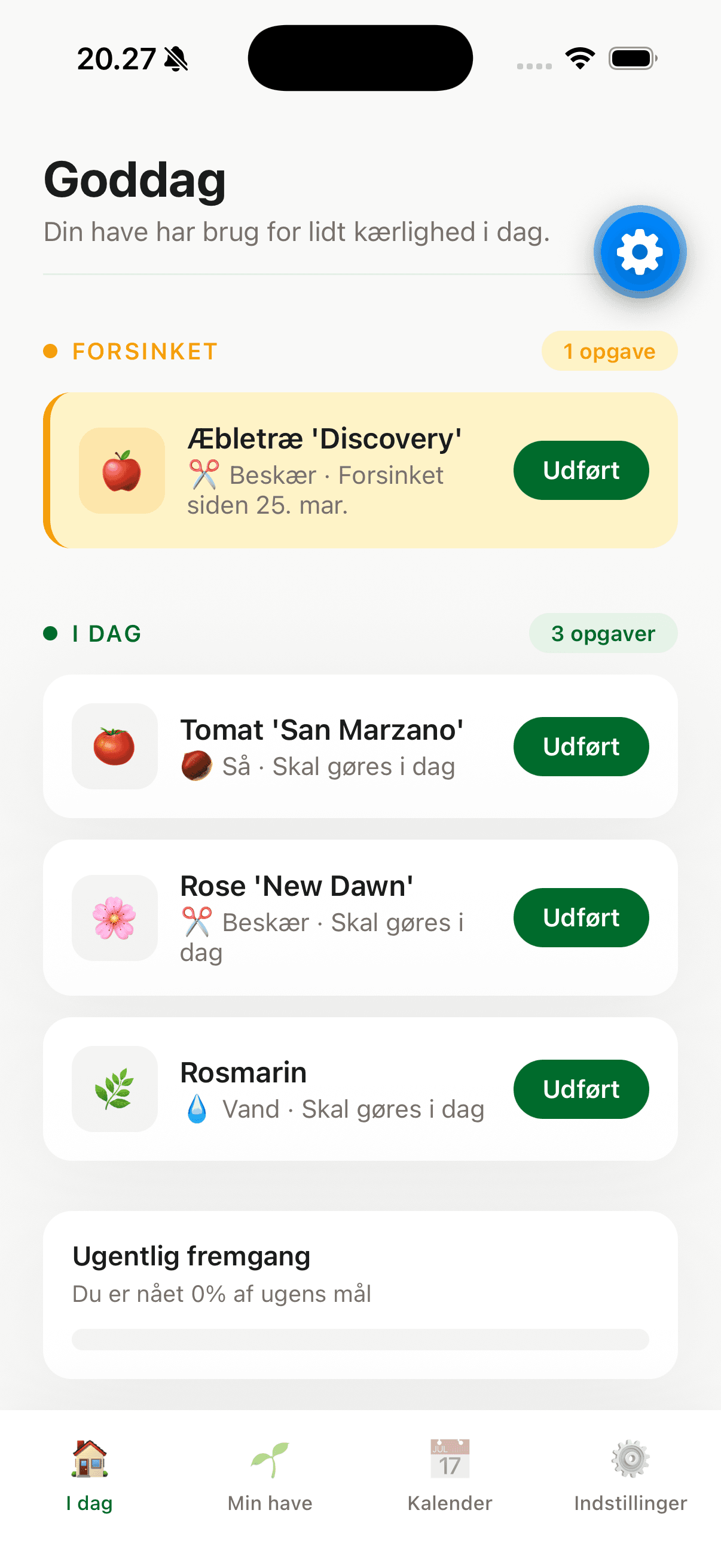 Havemakker app — daglige haveopgaver